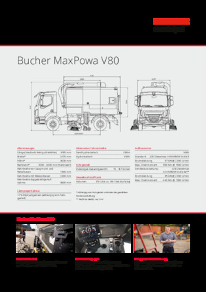 Підмітальні машини, подвійна експлуатація Bucher-Schörling MaxPowa V80h