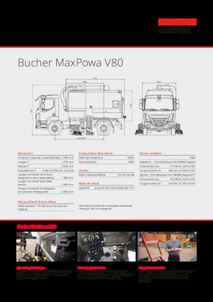 Підмітальні машини, подвійна експлуатація Bucher-Schörling MaxPowa V80h