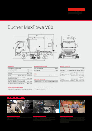 Підмітальні машини, подвійна експлуатація Bucher-Schörling MaxPowa V80h