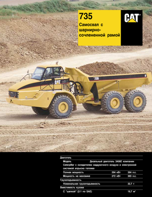 Шарнірні самоскиди Caterpillar 725