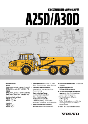 Шарнірні самоскиди Volvo A30D 6x6