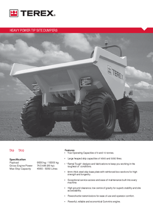 Колісні самоскиди Terex TA 9