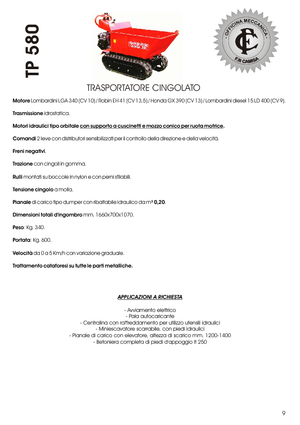 Гусеничні самоскиди Camisa TP 580