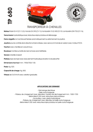 Гусеничні самоскиди Camisa TP 680