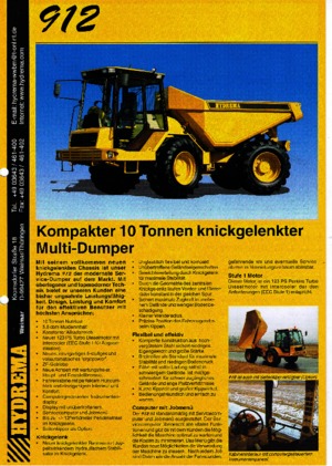 Шарнірні самоскиди Hydrema 912 Multitip