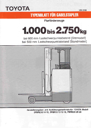 Електричні навантажувачі Toyota 5 FBRE 14-48