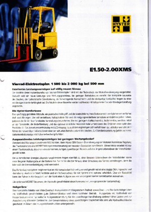 Електричні навантажувачі Hyster E 1.75 XM