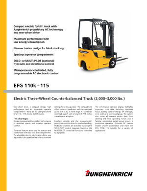 Електричні навантажувачі Jungheinrich EFG 113