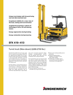 Електричні бічні завантажувачі Jungheinrich EFX 413