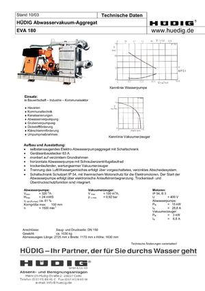 Агрегати для зниження ґрунтових вод Hüdig Eva 180 *