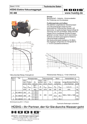 Агрегати для зниження ґрунтових вод Hüdig HC 488/15