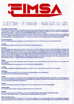 Електричні навантажувачі Fimsa ET 2508