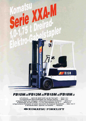 Електричні навантажувачі Komatsu FB 15 M 2