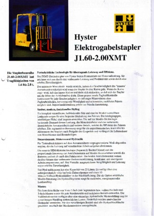 Електричні навантажувачі Hyster J 1.60 XMT