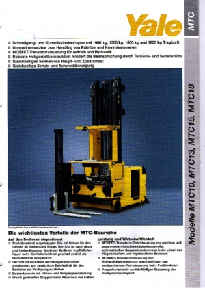 Електричні бічні завантажувачі Yale MTC 18