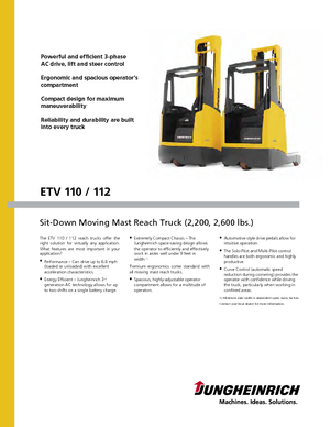 Електричні штабелері Jungheinrich ETV 110