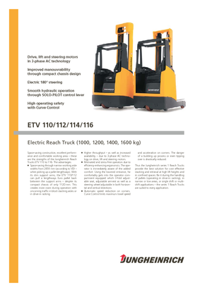 Електричні штабелері Jungheinrich ETV 110