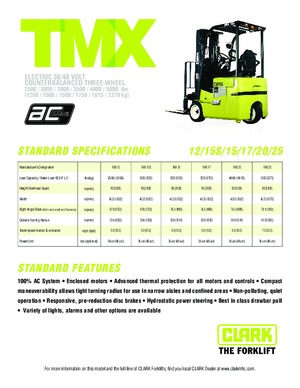 Електричні навантажувачі Clark TMX 20 x