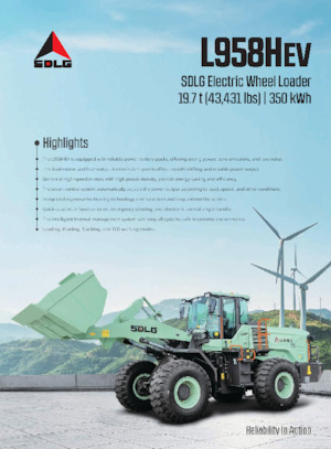Електричний колісний навантажувач SDLG L958HEV