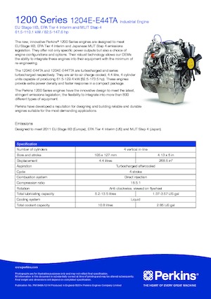 Двигуни Perkins 1204E-E44TA