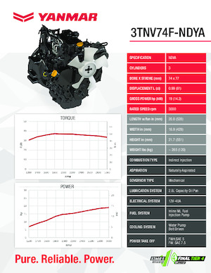Двигуни Yanmar 3TNV74F-NDYA