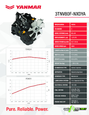 Двигуни Yanmar 3TNV80F-NXDYA