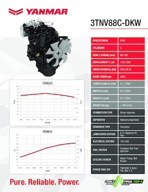 Двигуни Yanmar 3TNV88C-DKW