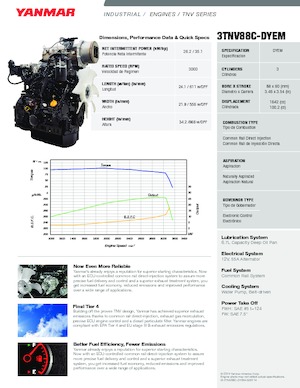 Двигуни Yanmar 3TNV88C-DYEM
