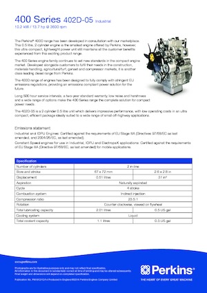 Двигуни Perkins 402D-05