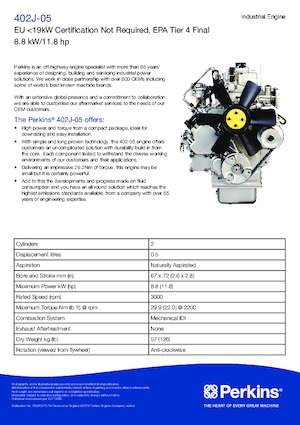 Двигуни Perkins 402J-05