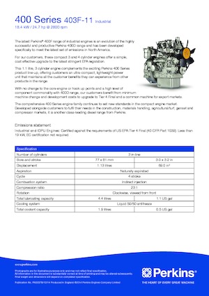 Двигуни Perkins 403F-11
