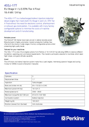 Двигуни Perkins 403J-E17T