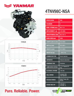 Двигуни Yanmar 4TNV98C-NSA