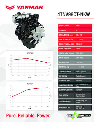 Двигуни Yanmar 4TNV98CT-NKW