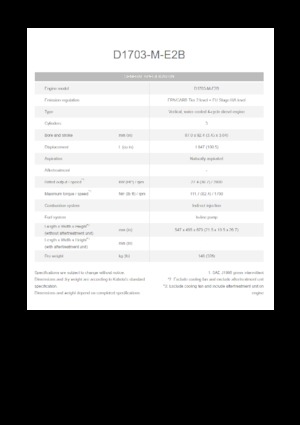 Двигуни Kubota D1703-M-E2B