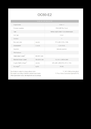 Двигуни Kubota OC60-E2