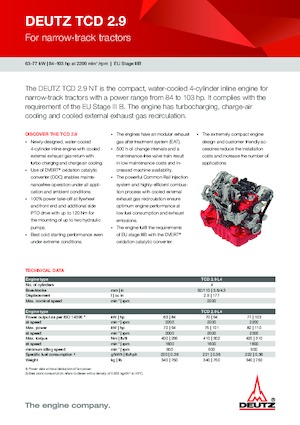 Двигуни Deutz TCD 2.9 L4