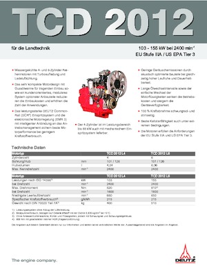 Двигуни Deutz TCD 2012 L6