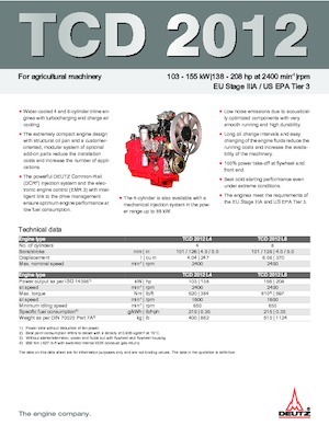 Двигуни Deutz TCD 2012 L6