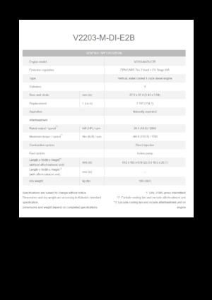 Двигуни Kubota V2203-M-DI-E2B