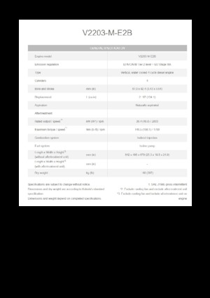 Двигуни Kubota V2203-M-E2B
