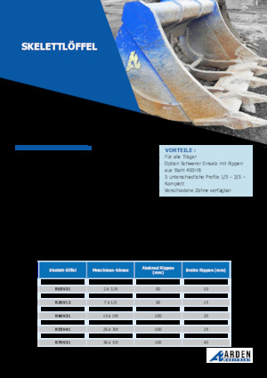 Ківш для екскаватора Arden R30V31S