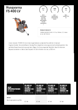 Швонарізники Husqvarna FS 400 LV
