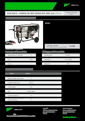 Бензинові електрогенератори INMESOL AHS 500-M