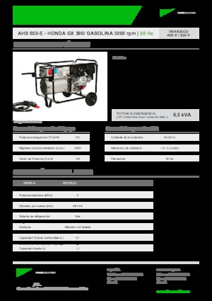 Бензинові електрогенератори INMESOL AHS 650-E