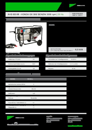 Бензинові електрогенератори INMESOL AHS 650-M