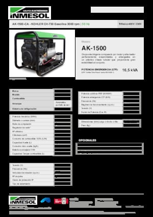 Бензинові електрогенератори INMESOL AK 1500-CA