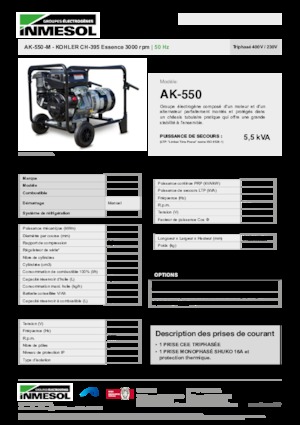 Бензинові електрогенератори INMESOL AK-550-M