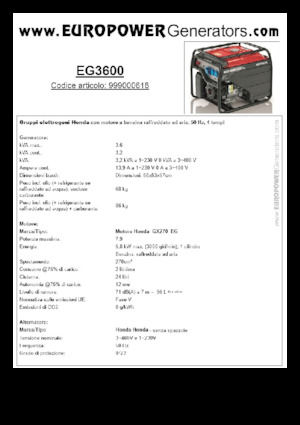 Бензинові електрогенератори Europower EG3600