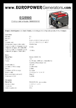Бензинові електрогенератори Europower EG5500